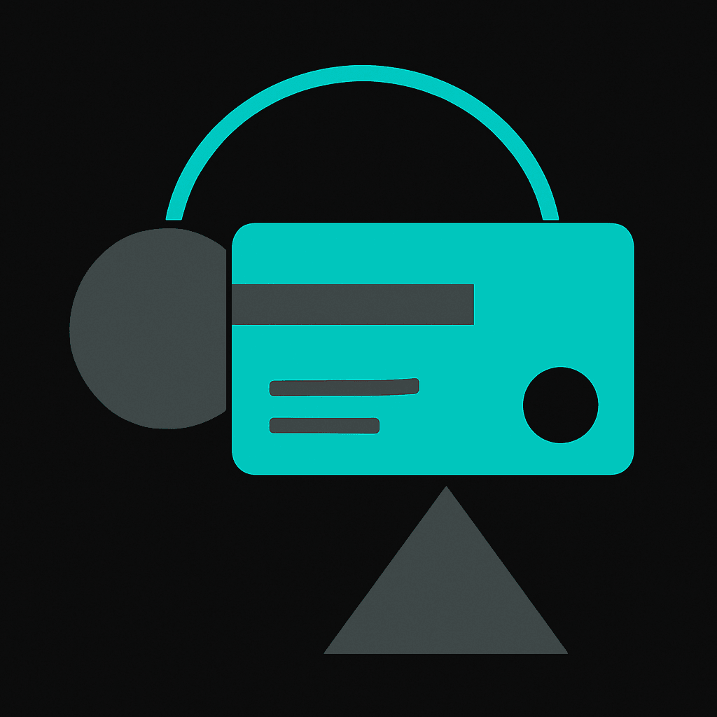 A virtual card under a curved arc, representing what the WaldenPay virtual card is