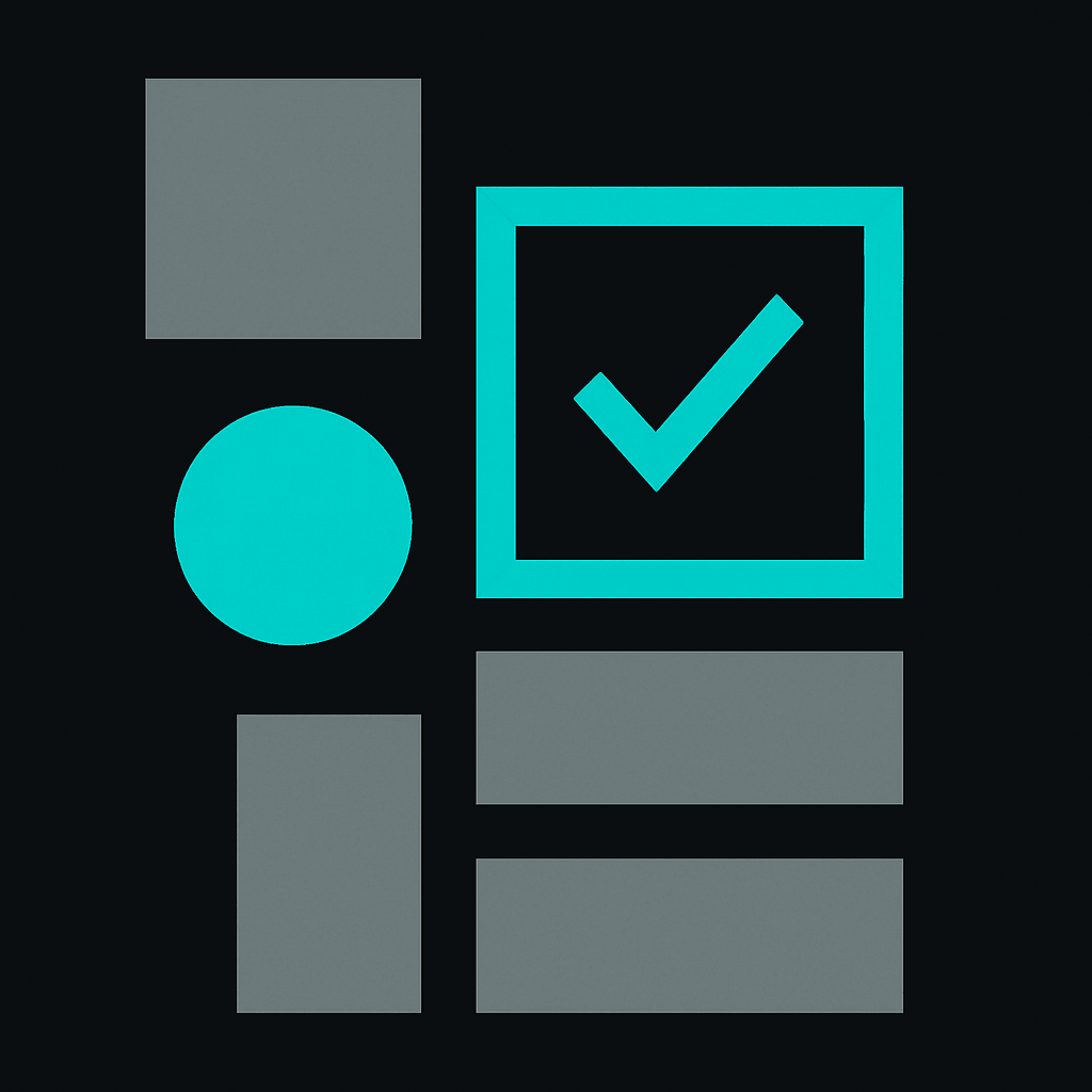 A checklist grid with one box ticked, representing the framework for choosing the best crypto card