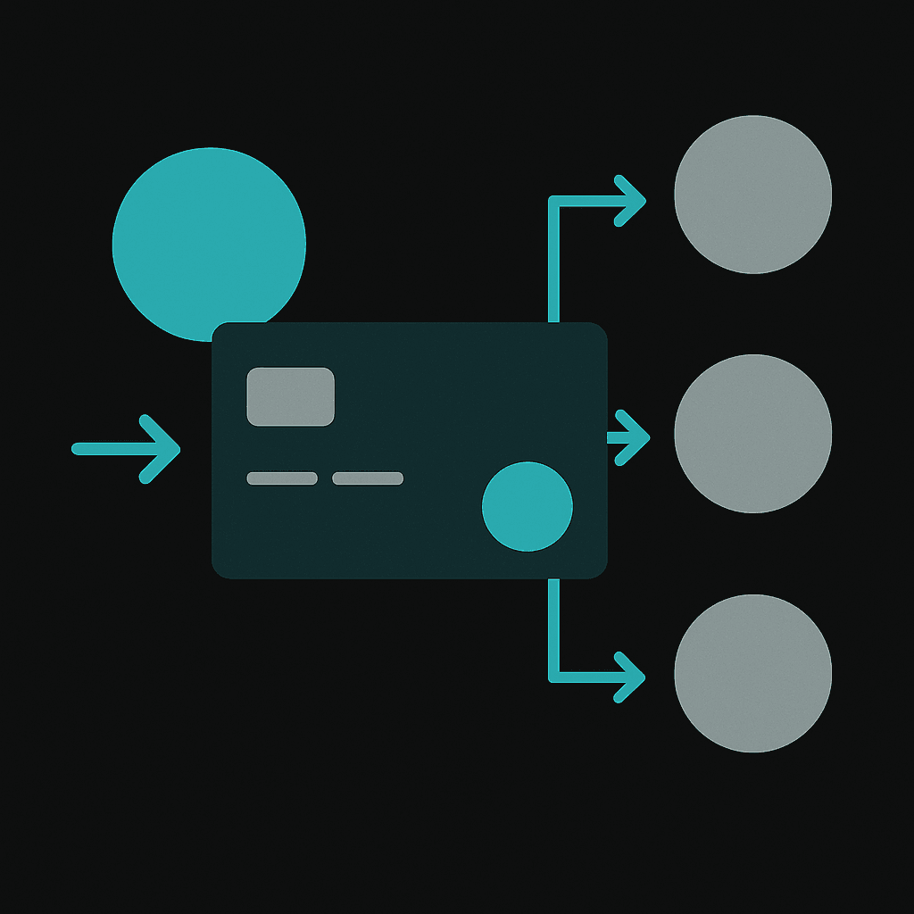 Abstract illustration of How a multi-user crypto card platform actually funds each employee