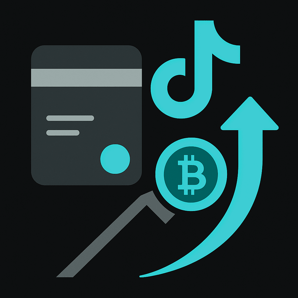 Abstract cover illustration for "Virtual Card for TikTok Ads: Fund Campaigns with Crypto (2026)"
