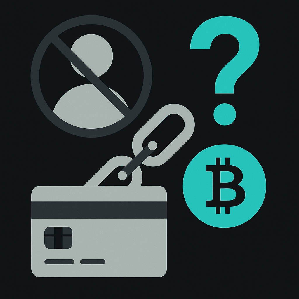 Abstract illustration of Why a true no-KYC virtual card doesn't really exist in 2026