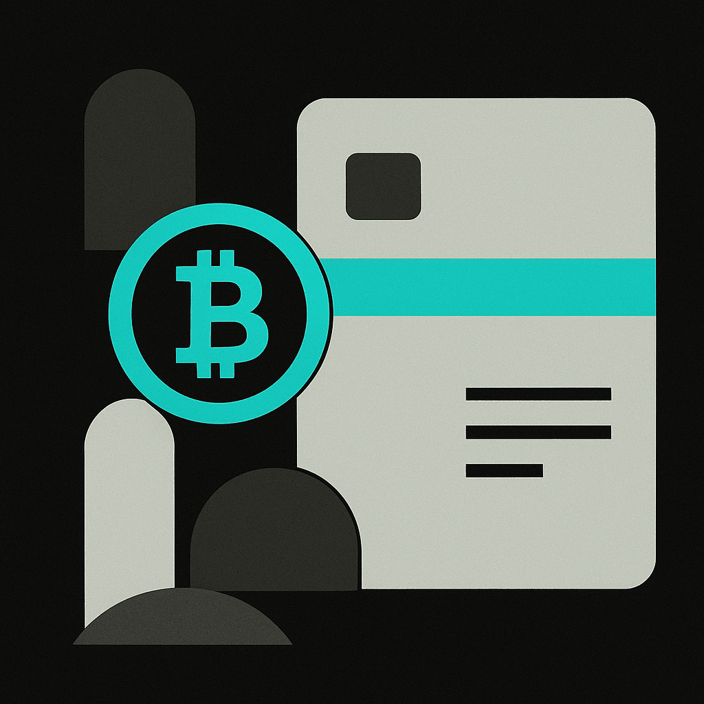 Abstract cover illustration for "Crypto Card No Bank Account: How to Get One in 2026"