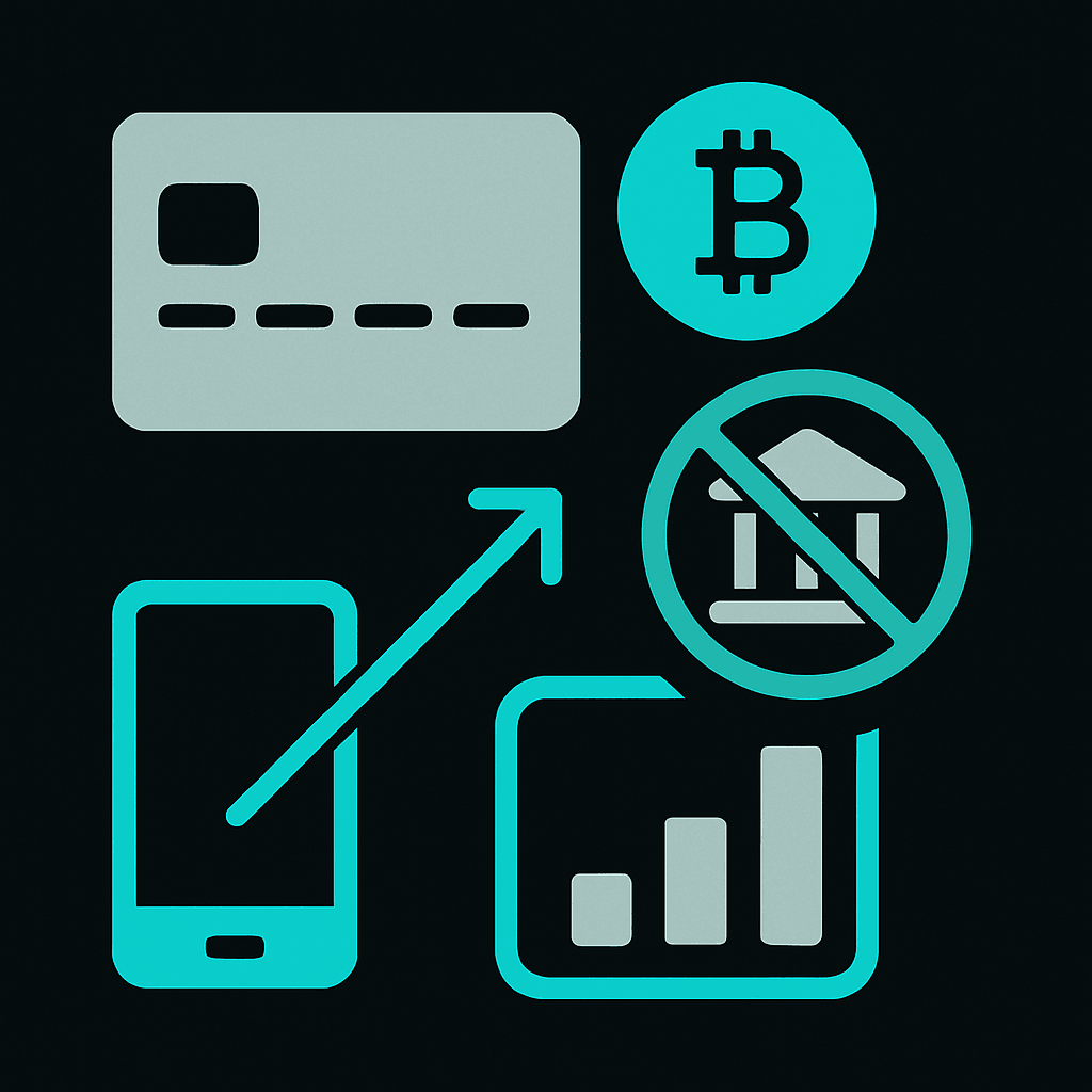Abstract illustration of How a Crypto Card No Bank Account Actually Works