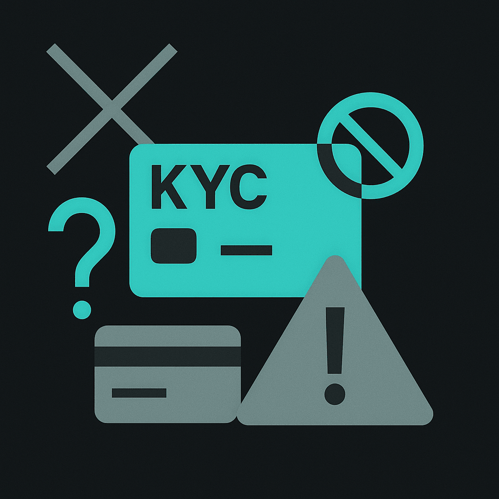 Abstract illustration of Why Zero-KYC Cards Are Scarce, Unreliable, or Risky