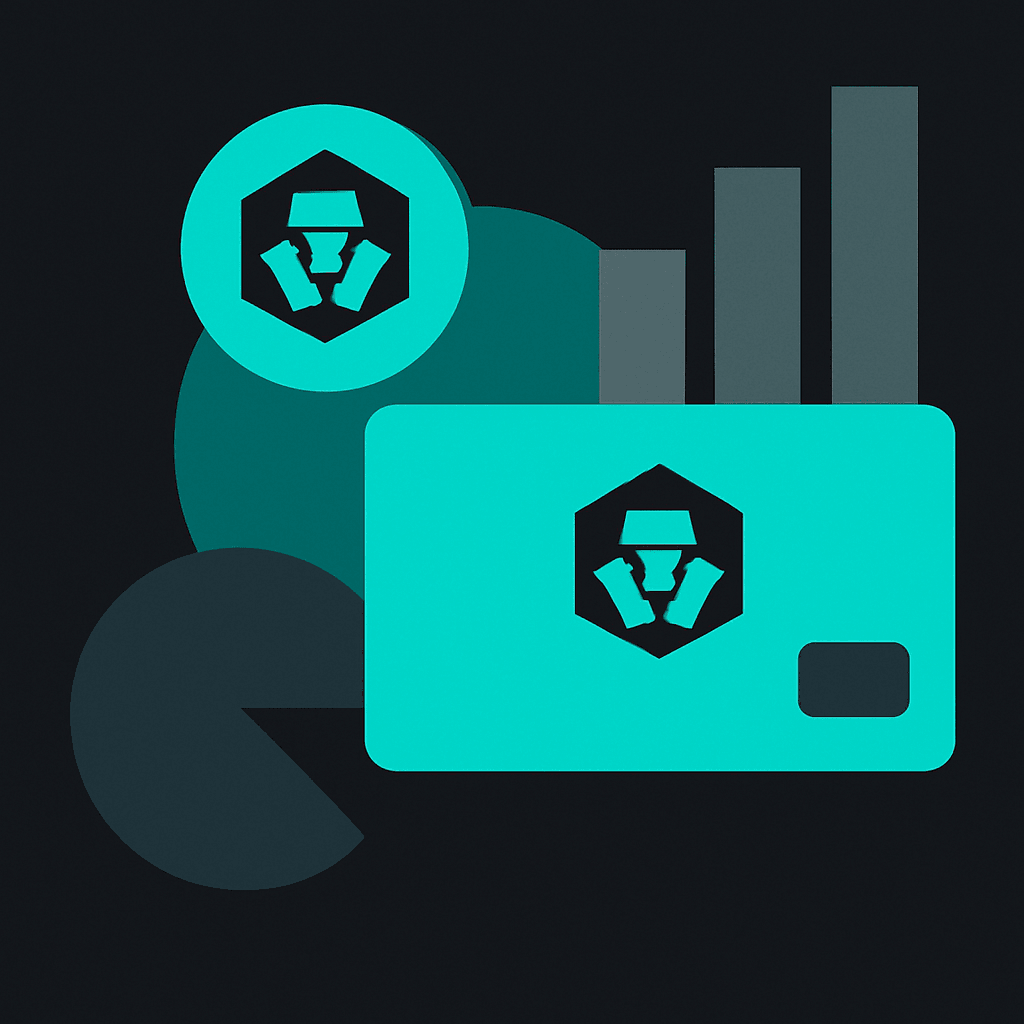 Abstract cover illustration for "Crypto.com Card Review 2026: Fees, Tiers, Real Limits"